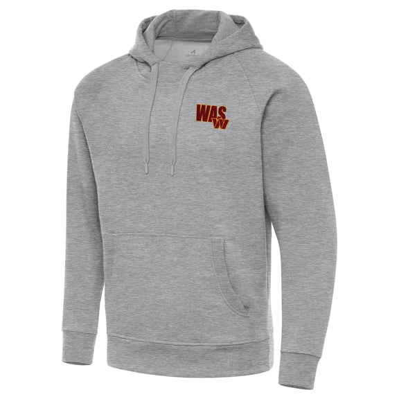 Men's Antigua Heather Gray Washington Commanders Victory Pullover Hoodie