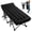 Black, variant on NAPWANT Folding Camping Cot for Adults with Mattress - 1200D Oxford Portable Cot Bed with Carry Bag for Camping, Hiking, Travel, Guest , Grey