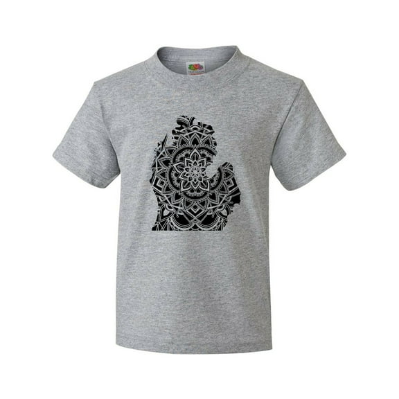Inktastic Michigan Silhouette Mandala Youth T-Shirt