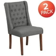 thumbnail image 3 of BizChair 2 Pack Gray Fabric Tufted Parsons Chair with Side Panel Detail, 3 of 8