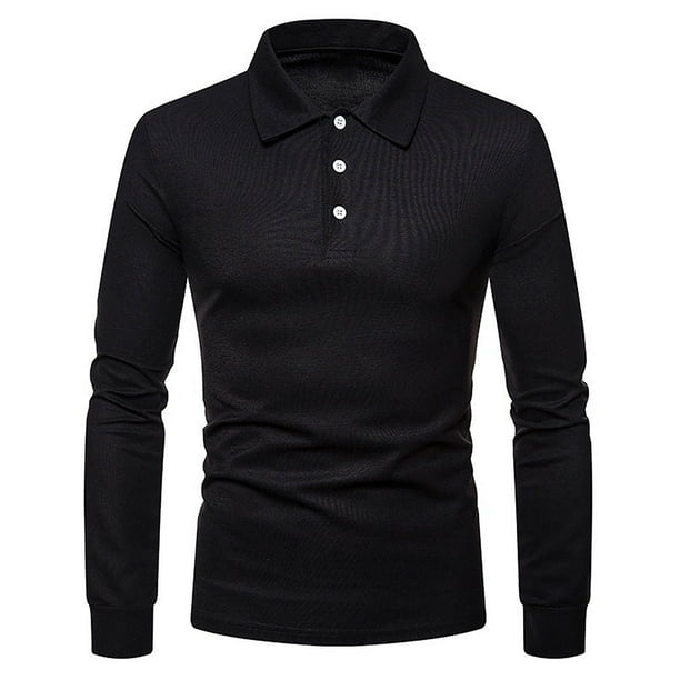 pstuiky Camisas de invierno de manga larga para hombre, Camisa de manga larga con botones y cuello alto para hombre, color liso tops de invierno para hombre m