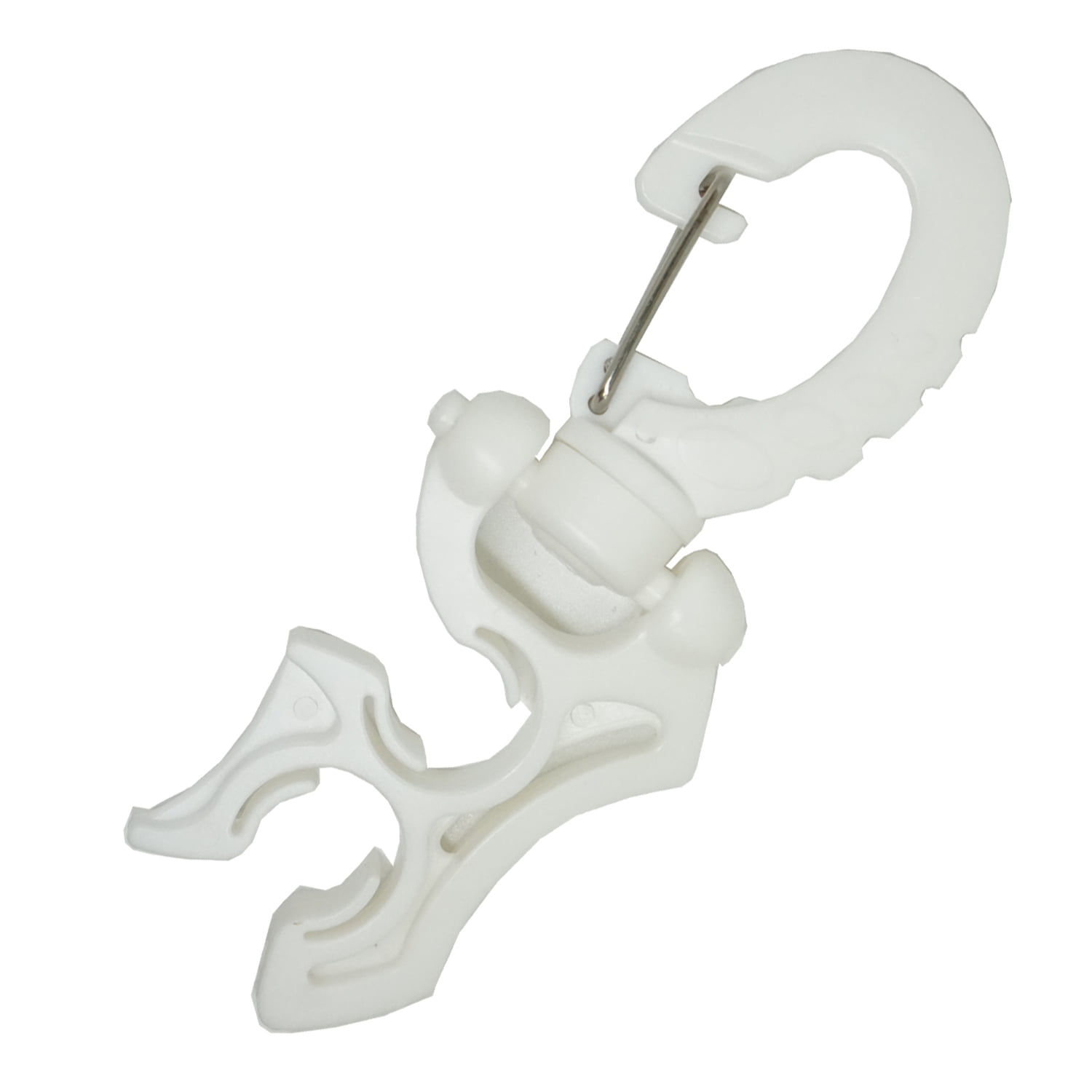 Scuba Diving Double Hose Holder with Clip, White
