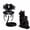Black, variant on Cat and Small Dog Harness and Leash Set, Adjustable H-Style Pet Harness with Oversized Sheer Bow, Lightweight Dressy Walking Set