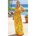 thumbnail image 4 of HAPPY BAY Women's Beach Summer Halter Neck Tube Top Maxi Evening Slit Dress Strapless Dresses for Women One Size Orange, Island, 4 of 4
