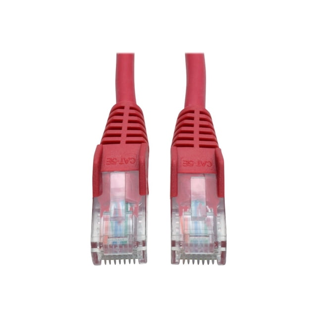 Eaton Tripp Lite Series Cat5e 350 MHz Snagless Molded (UTP) Ethernet Cable (RJ45 M/M), PoE - Red, 7 ft. (2.13 m) - Patch cable - RJ-45 (M) to RJ-45 (M) - 7 ft - UTP - CAT 5e - IEEE 802.3ba - molded, snagless, stranded - red