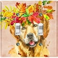 thumbnail image 1 of Metal Light Switch Plate Cover Cute Golden Retriever Leaf Crown DOG011, 1 of 13