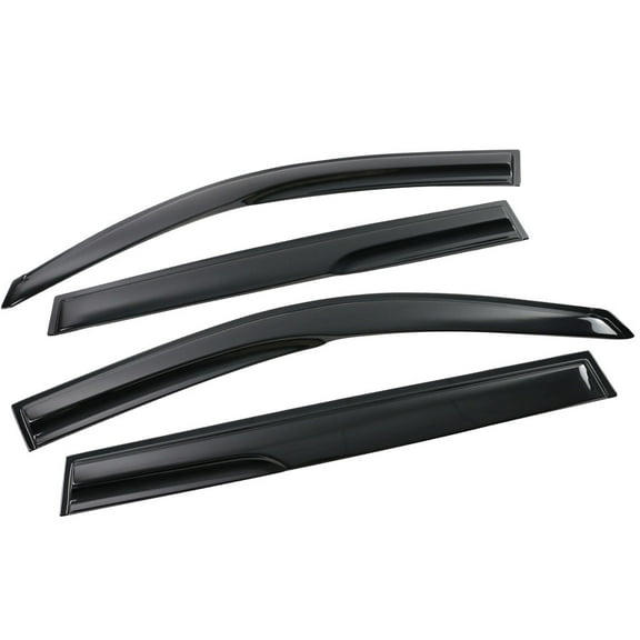 Ikon Motorsports Compatible with 08-13 Toyota Highlander MU Style Acrylic Window Visors Vent Windshield Deflector Rain Guard 4Pc Set Outside Mount 2008 2009 2010 2011 2012 2013