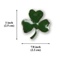 thumbnail image 3 of St Patrick's Day Irish Shamrock Pin Green Enamel on Pewter Three Leaf Clover Real Metal P-74, 3 of 4