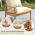 thumbnail image 6 of Gymax Set of 4 Patio Acacia Wood Furniture Set w/ Soft Cushions & Coffee Table, 6 of 6