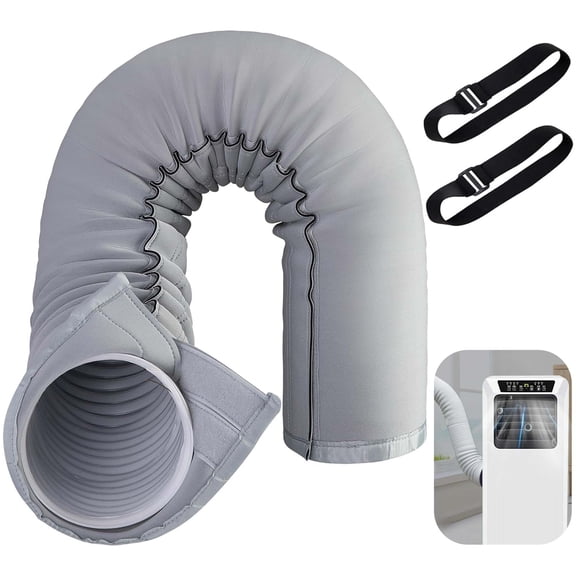 Ebaokuup Portable AC Hose Insulation Cover, Fits 5"-5.9" Hoses, Light Gray