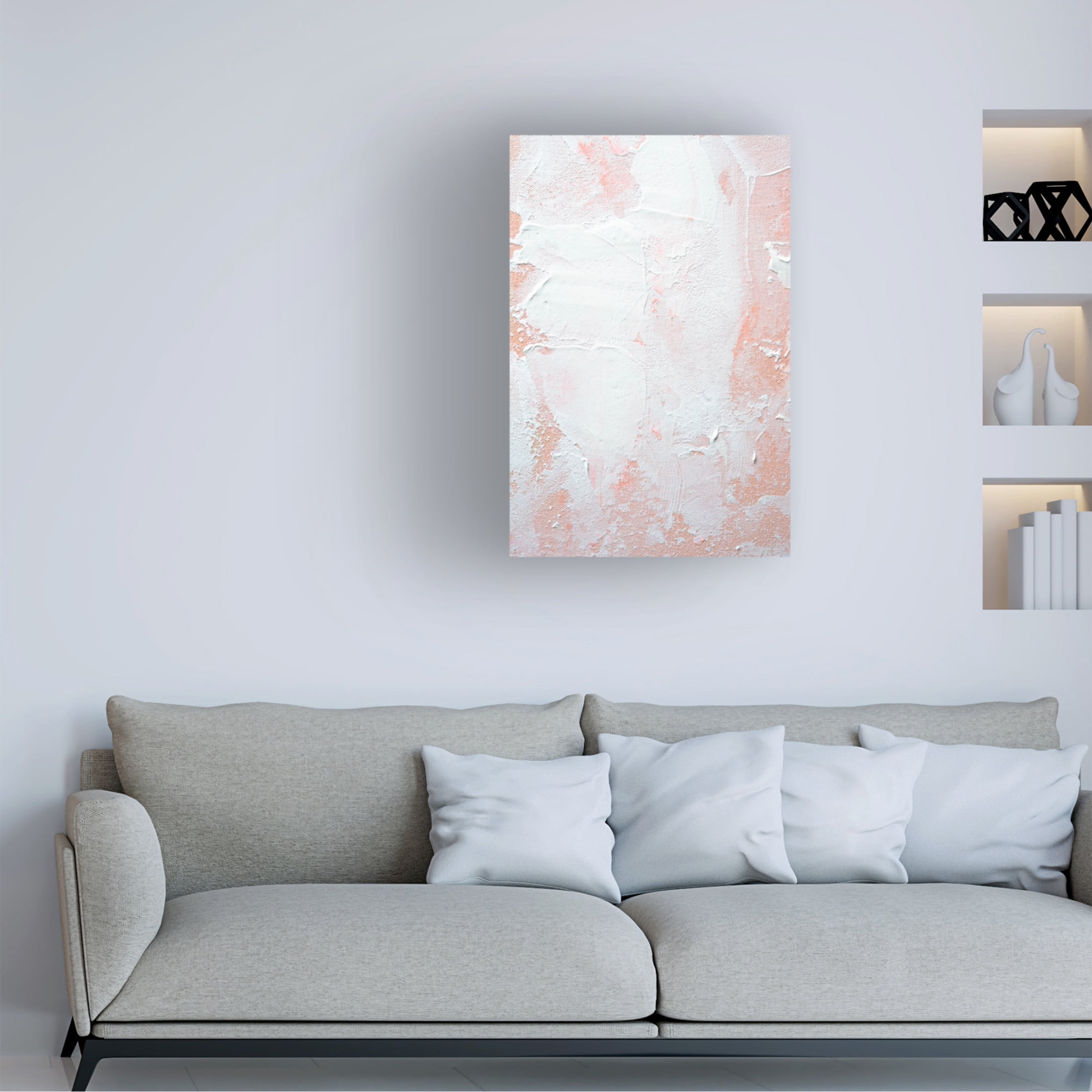 Trademark Fine Art uplusmestudio White on Orange Canvas Wall Art