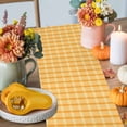 thumbnail image 4 of Yellow Plaid Table Runner, Autumn Thanksgiving Kitchen Dining Table Decoration for Home Party Decor 13x108 Inches, 4 of 9