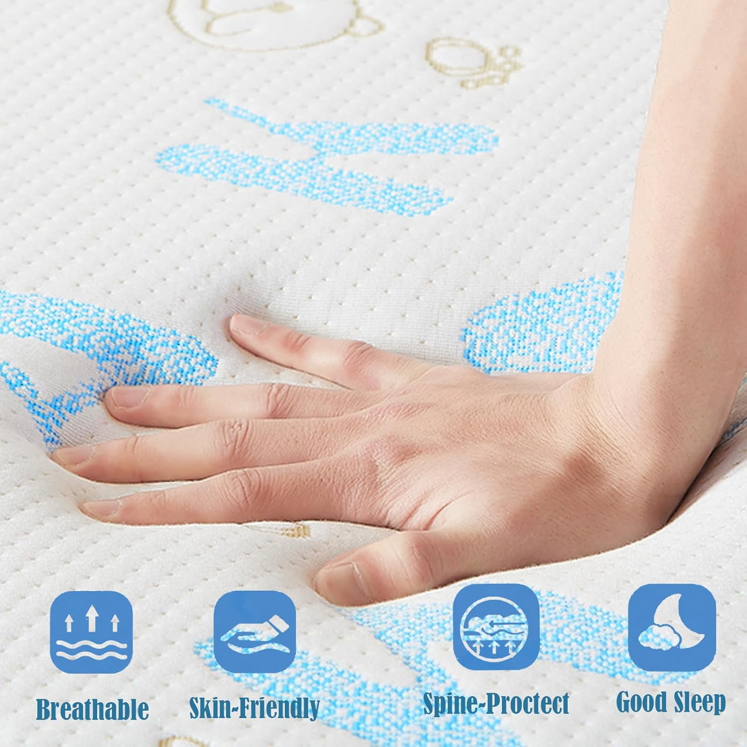 OUUI 5 inch Twin xl Mattress for Kids, Removable Washable Cover Cooling Memory Foam Medium Feel, Bed-in-a-Box, CertiPUR-US Certified