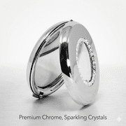 1X Regular Silver Circular Compact Mirror with Diamonds (CM601)