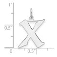 thumbnail image 6 of Auriga Fine Jewelry 925 Sterling Silver Rhodium-plated Block Letter X Initial Charm for Women (L-21.98 mm, W-14.63 mm), 6 of 6