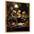 thumbnail image 2 of Designart "Monarchy Of Frog Mafia I" Frogs & Toads Floater Framed Wall Decor, 2 of 5