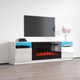 thumbnail image 2 of York 02 Fireplace TV Stand for TVs up to 90", Modern High Gloss 79" Entertainment Center, Electric Fireplace TV Media Console with Storage Cabinets and LED Lights, 2 of 6