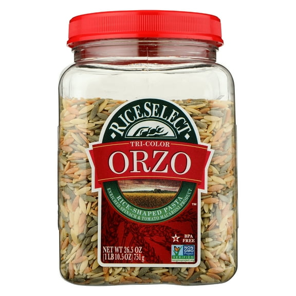 Pack of 4, Riceselect Tri-Color Orzo, 26.5 oz