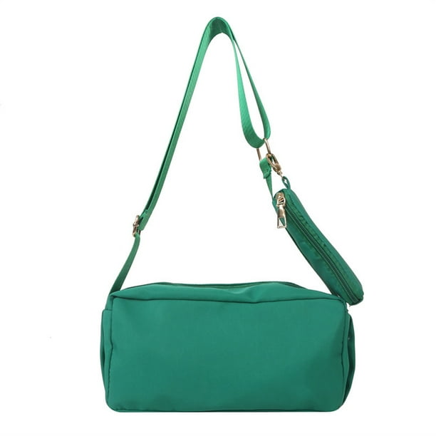 Nueva bolsa de lona de gran capacidad con forma de almohada, bolsa para tostadas de ocio, pequeña y sencilla, bolso de hombro de moda occidental, verde