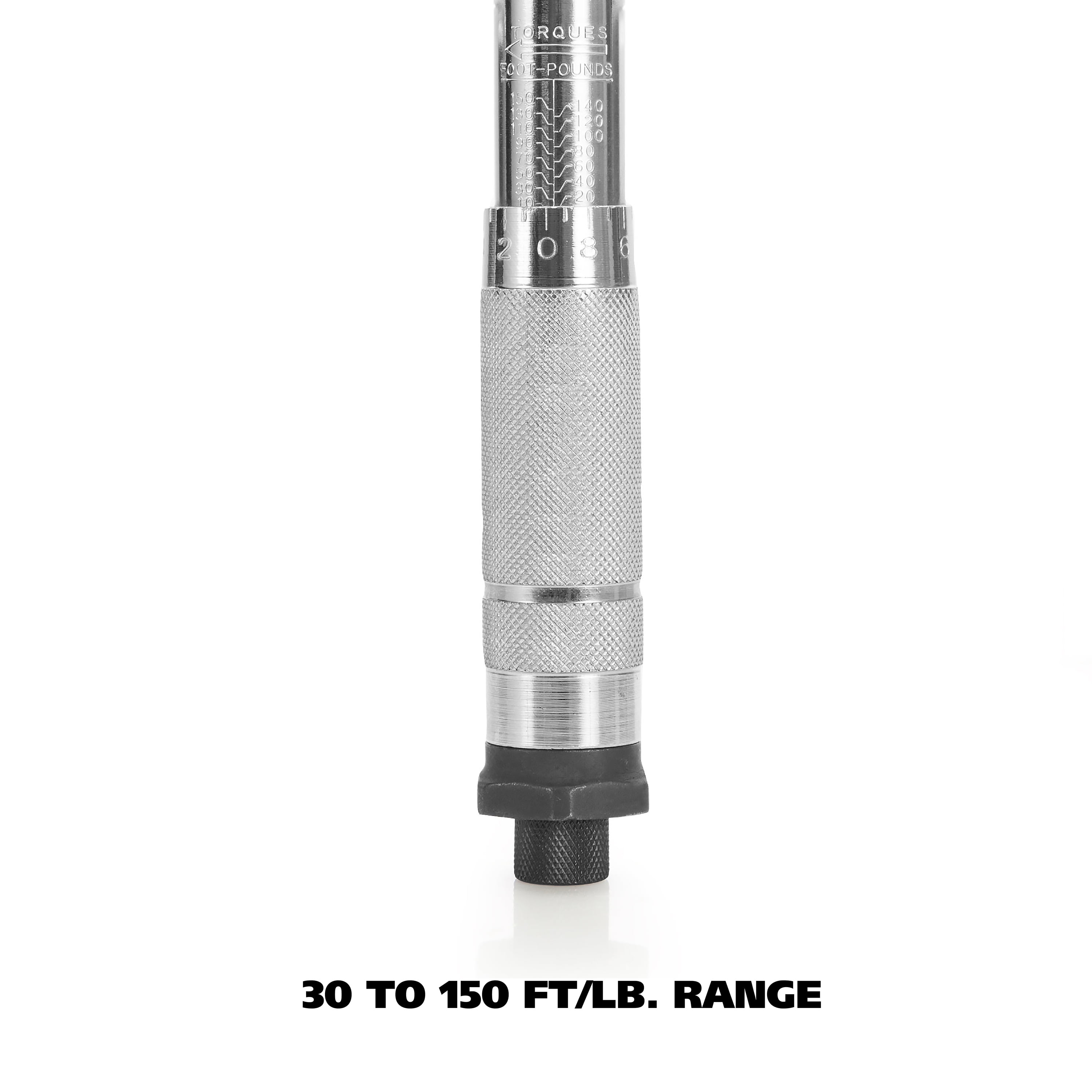 GreatNeck Click Style Torque Wrench, Chrome Plated Alloy Steel, 1/2" Drive, 30 to 150 ft/lb Range