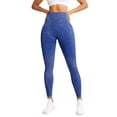 thumbnail image 4 of Women's High Waisted Sheer Yoga Pants, Tummy Control Full Length Design, Seamless Stretch Comfortable Leggings For Fitness And Running Blue S, 4 of 4
