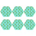 thumbnail image 2 of Fuzoiu Frogs And Aquatic Plants Print Leather Coasters Set,Drink Coasters Set of 6,for Tabletop Protection, Durable PVC Coasters,Home Décor and Housewarming Gift,Hexagon, 2 of 7