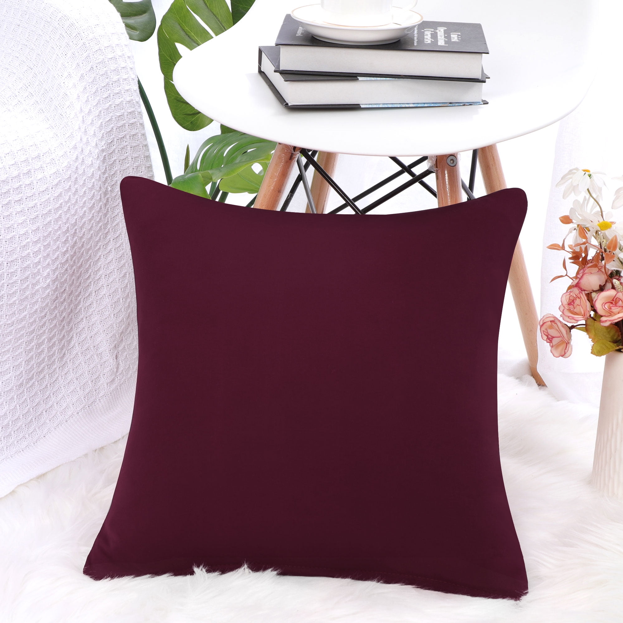 Unique Bargains Solid Decorative Throw Pillow Cover 18