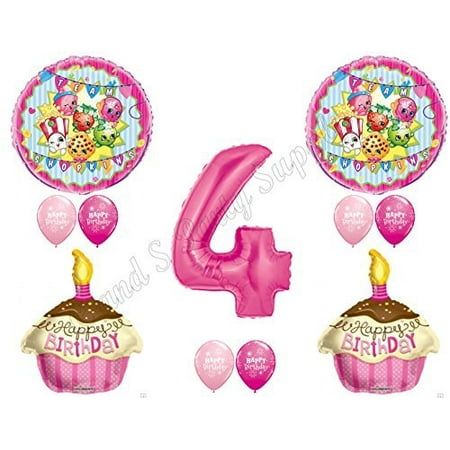 SHOPKINS 4th Fourth BIRTHDAY PARTY Balloons Decorations Supplies Cupcake Cookie