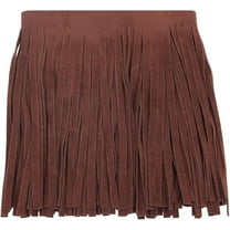 5.4 Yards 6" Wide Fringe Tassel Trim Trimmings of Suede Tassel Brown Velvet Tassel Trims Ribbon Faux Suede Leather Fringe for DIY Sewing Craft Edge Garment Curtains Bag Hem Accessories