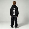 thumbnail image 4 of Toddler Boys Fashion Hoodie Sweatshirts with Large City Name Print Long Sleeve Sweatshirt Casual Fall Pullovers Size 2-3T,Black, 4 of 8