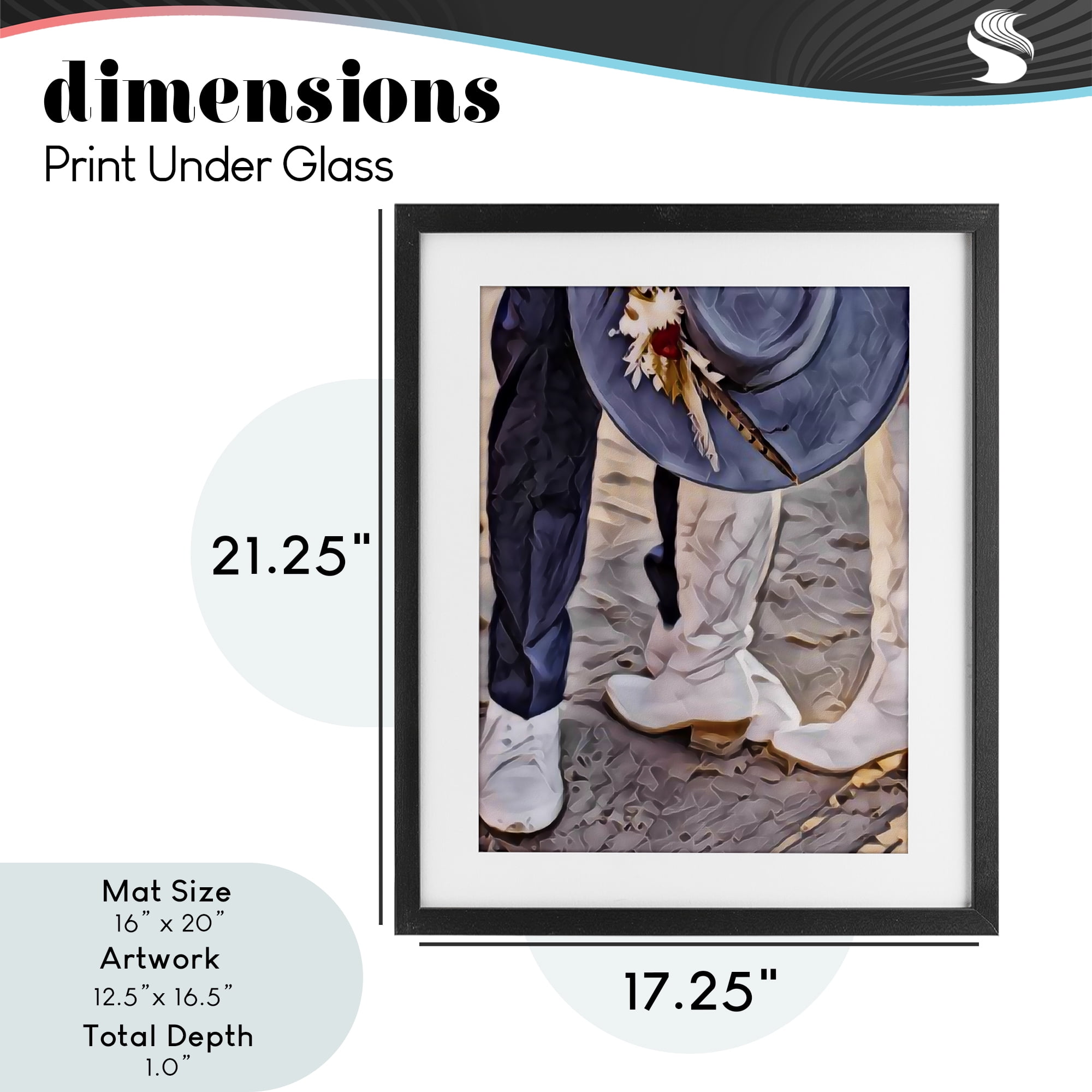 Elope In The Desert Black Framed Print Under Glass, design by Jesse Keith