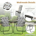 thumbnail image 4 of Topbuy Set of 2 Webbed Lawn Chairs, Outdoor Patio Folding Chairs w/ Heavy-Duty Metal Frame Lightweight Portable Web Camping Chairs Brown, 4 of 8