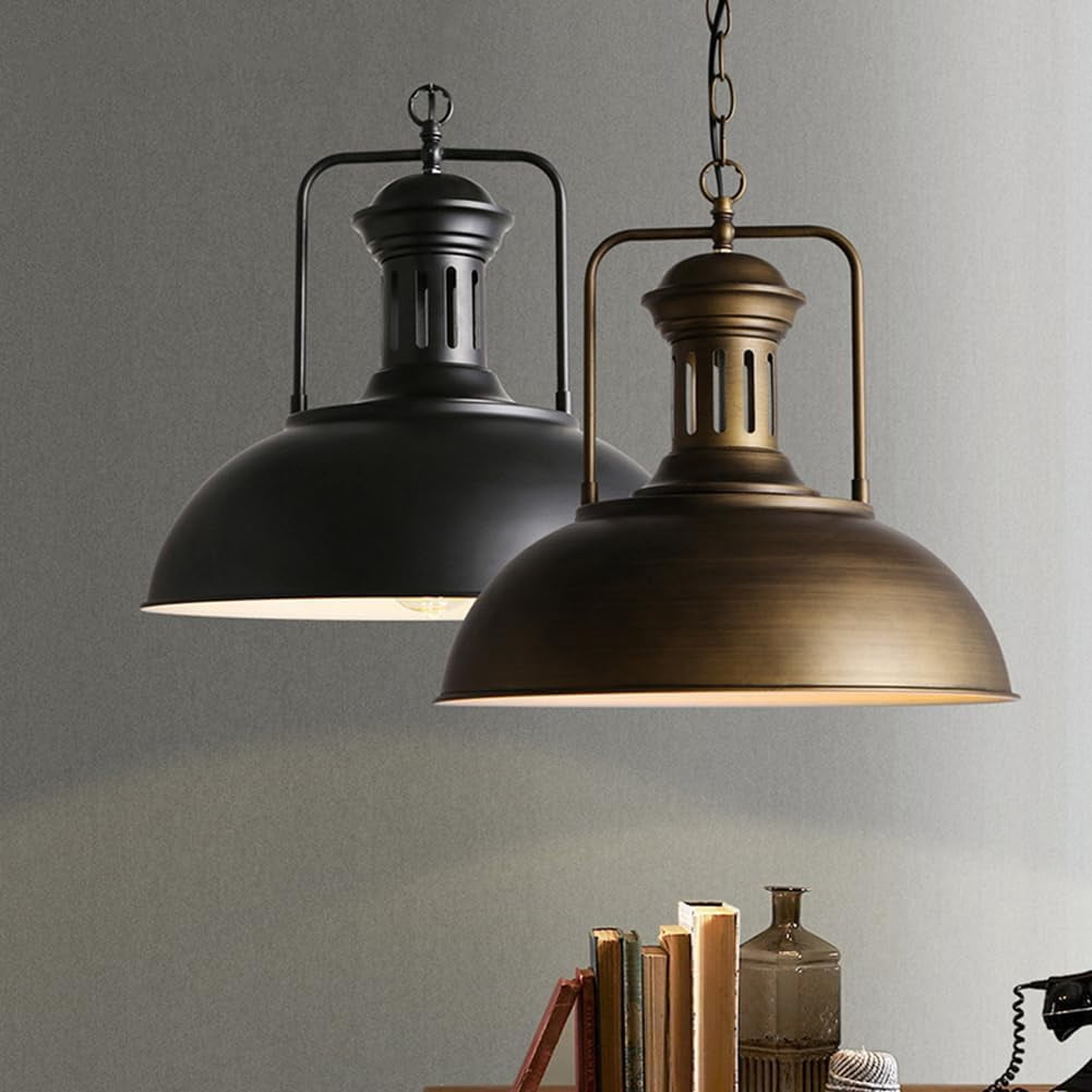 Seacoi Retro Metal Pendant Light for Kitchen Island, Vintage Rustic Pendant Lamp for Dining Room, Industrial Style Pendant Light Fixture, Farmhouse Pendant Lighting for Over Table Sink