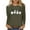 #2-Army Green, variant on Christmas Tops for Ladies,Womens T-Shirt Xmas Print 3/4 Sleeve Casual Tops Gift