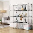 thumbnail image 7 of Portable Storage Cubes-14 x14 Cube (12 Cubes)-More Stable (add Metal Panel) Cube Shelves with Doors, Modular Bookshelf UnitsClothes Storage ShelvesRoom Organizer for Cubby Cube, 7 of 7