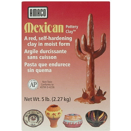 Amaco Mexican Self-Hardening Clay, 5 Pounds, Red