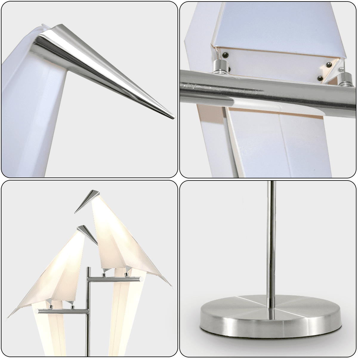 Fine Maker 1-Light Crane Lamp with White Plastic Shades for Bedroom