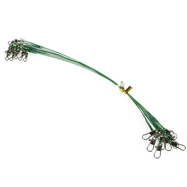 Steel Chef de File de Pêche 20 Pcs Fils de Pêche Robustes Haute Résistance avec Émerillons et Boutons-Pression Noir/rouge/vert