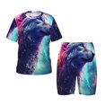 thumbnail image 1 of Balery Starry Multicolored Wolf Conjunto de Pijama Infantil de Manga Corta con Estampado – Ropa de Dormir de Algodón Suave-4X-Large, 1 of 6