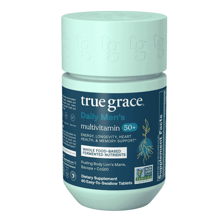 True Grace Daily Men’s Multivitamin 50+ - 60 Easy-to-Swallow Tablets