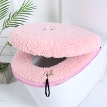 Luluganb Toilet Seat Cover and Toilet Lid Cover Set,Soft Toilet Seat Cushion with Zipper Adjustable Rubber Backing Toilet Seat Warmer Bathroom Decor and Accessories