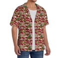thumbnail image 4 of Haiem Red Houses Men's Casual Shirts Short Sleeve Button Down Shirts Fashion Textured Summer Beach Shirt-X-Large, 4 of 7