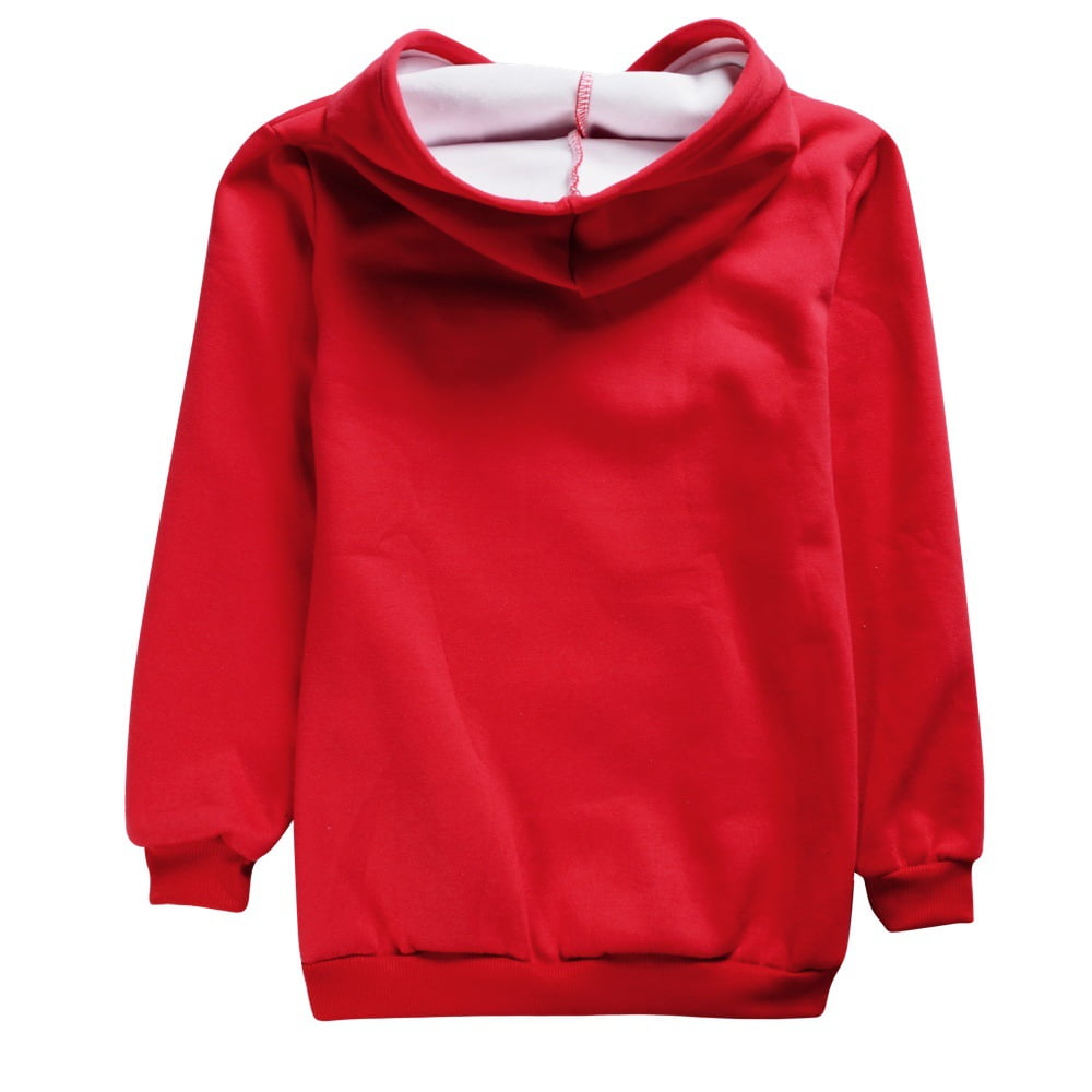Girls' hoodie APHMAU children's autumn and winter thick fleece hooded sweatshirt double-layer thick non inverted fleece hooded sweatshirt suitable for 5-13 years old