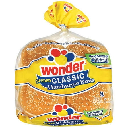Interstate Brands Wonder Hamburger Buns, 8 ea