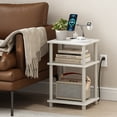 thumbnail image 6 of Furinno Just 3-Tier Turn-N-Tube Open Storage Side Table, End Table with USB and Type-C Charging Station, White/White, 6 of 6