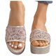 thumbnail image 3 of Bmisegm Ladies Fashion Thick Bottom Slope Heel Slippers Women Fish Mouth Mesh One Word Sandals Slippers Sandals Women Summer Gold 6.5, 3 of 5