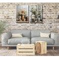 thumbnail image 6 of 2Pcs Farmhouse Daisy Wall Art Framed Country Daisy Canvas Prints Vintage Farmhouse Flowers Pictures for Bathroom Bedroom Living Room Home Decor, 6 of 6