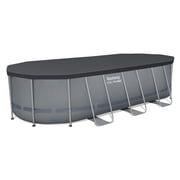 Bestway Steel Pro MAX 18 x 9 x 48 Metal Frame Above Ground Pool Set Pump, Ladder & Cover
