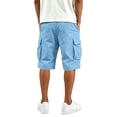 thumbnail image 7 of Men's Plain Cargo Shorts, Elastic Waist Multi-Pocket Pants, Summer Casual Straight Leg Bottoms, 7 of 7