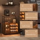 thumbnail image 4 of 3 - tier wine bar gabinete con detachable wine rack, glass holder, y mesh door - ideal para para kitchen, sala de estar, y bar con ample almacenamiento space, 4 of 8